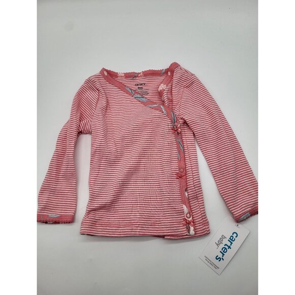 Carter's Baby Girl 9M Pink Floral Stripe Outfit 2pc (Missing hat) - Picture 2 of 4